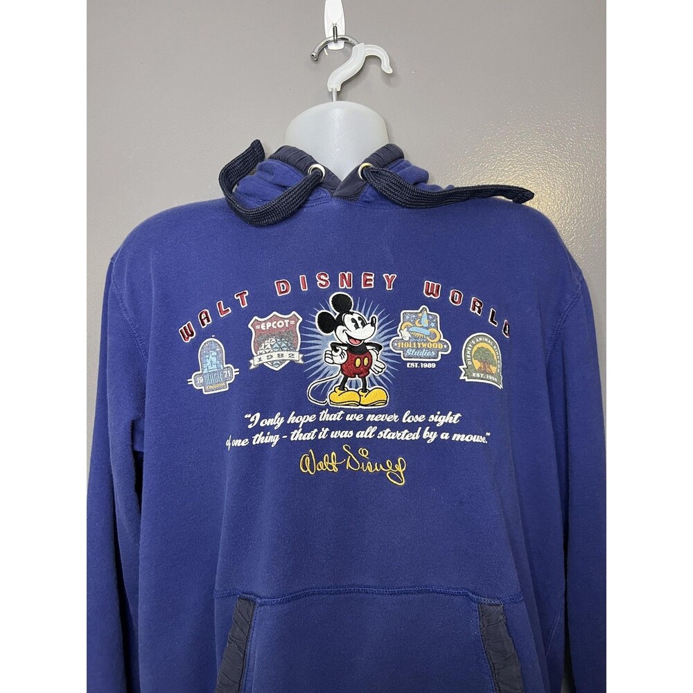 Disney Parks Hoodie Mens Medium Walt Disney World Mickey Mouse Fleece Pullover